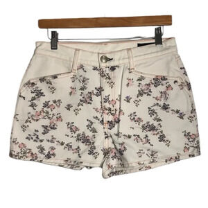 NWT RAG & BONE Ellie Micro Floral Off White Denim Shorts Size 27